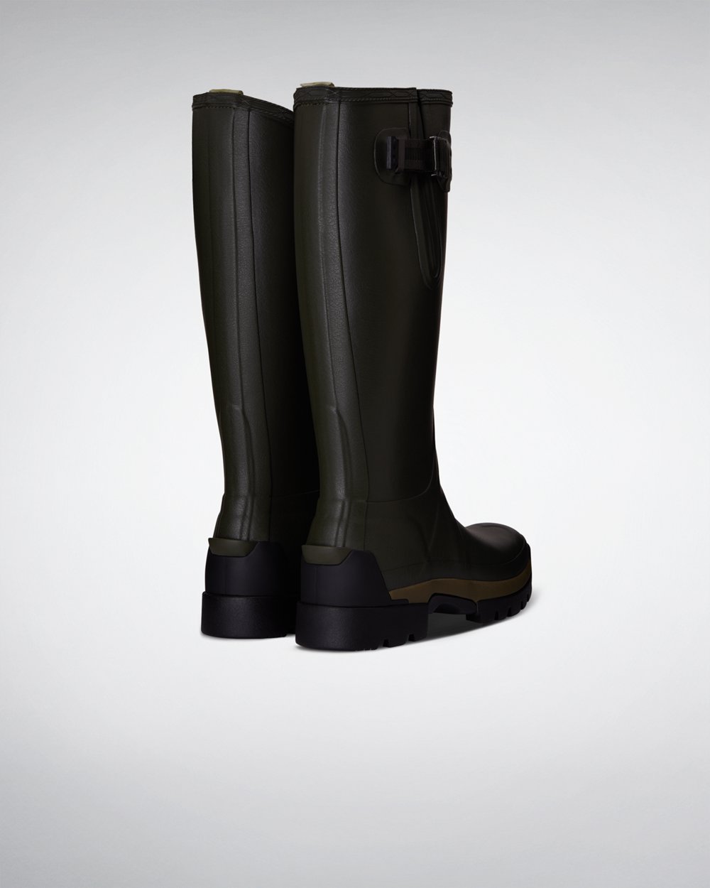 Hunter Mujer Balmoral Side Adjustable 3Mm Neoprene - Botas de Lluvia Verde Oscuro Oliva - 516-XRVKGF